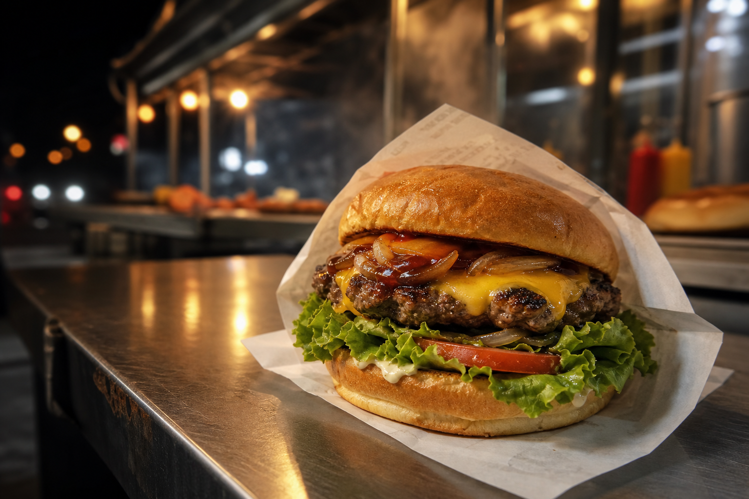 Burger Twice Burger dengan patty dan cheese